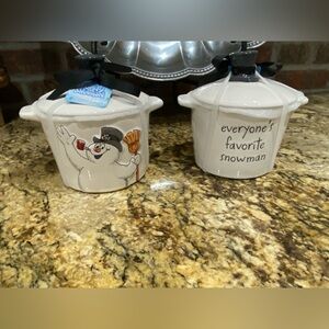 Rae Dunn Disney FROSTY THE SNOWMAN covered mini baking dish -Brand new! LAST ONE